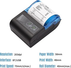 Receipt Printer, Portable Mini Thermal Receipt Printers USB Receipt Bill Tick…