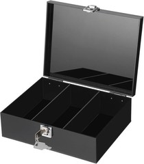 Acrylic Lockable Cash Storage Box 3 Slots Money Holder Cash Organizer Currenc…