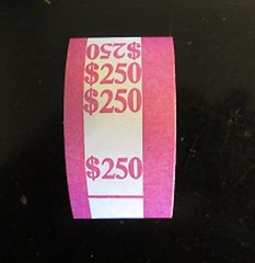 250 SELF SEALING PINK $250 CURRENCY STRAPS MONEY BILL BANDS $250 PMC BRAND STRAP