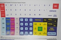 APD 3M Parking Cashier Station labels Tabs Auditor PowerPad Fee Keyboard Spanish