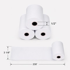 Thermal Receipt Paper Rolls 3-1/8 x 230ft, 10 rolls
