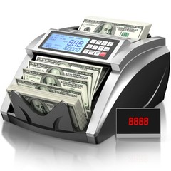 PONNOR Money Counter Machine with Value Bill Count, Cash Regular, Silver