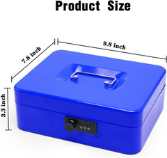 Secure Steel Cash Box with Combination Lock and Removable Tray – Metal Money …