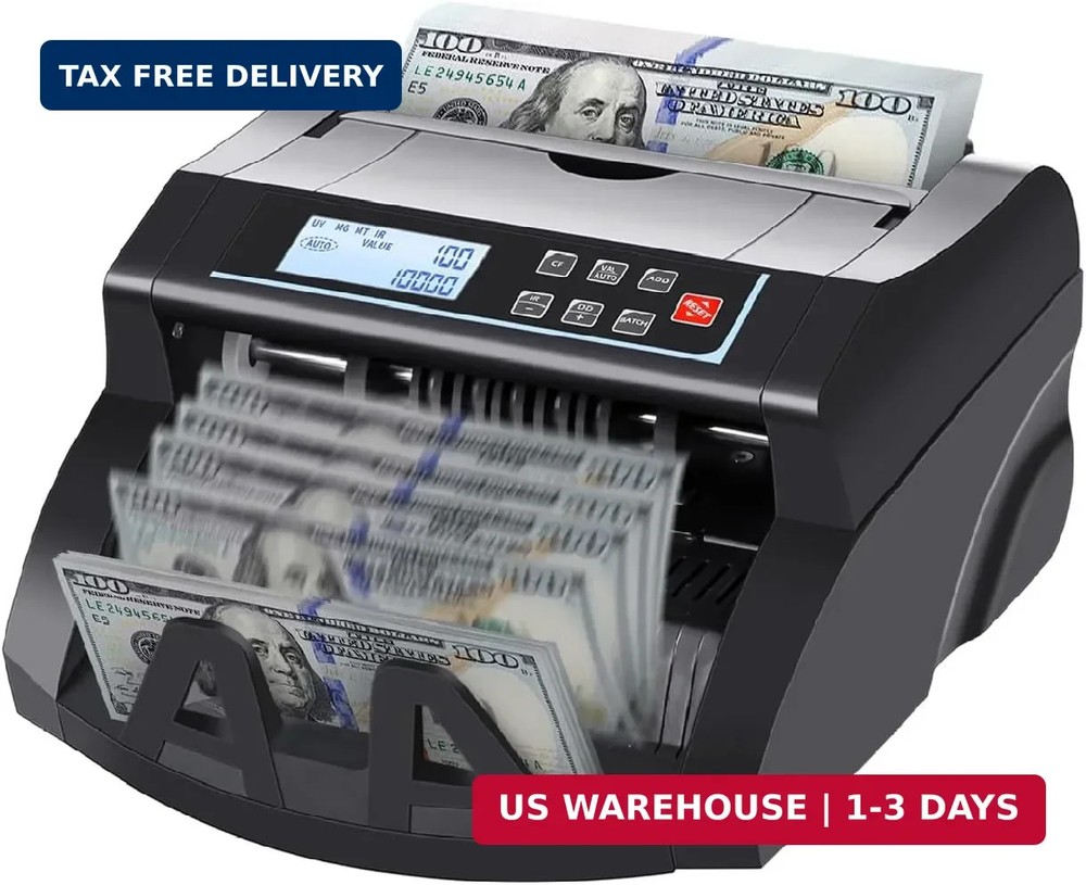 Money Counter Machine Count Value for US Dollar only,UV/MG/MT/IR/DD Detection Bi