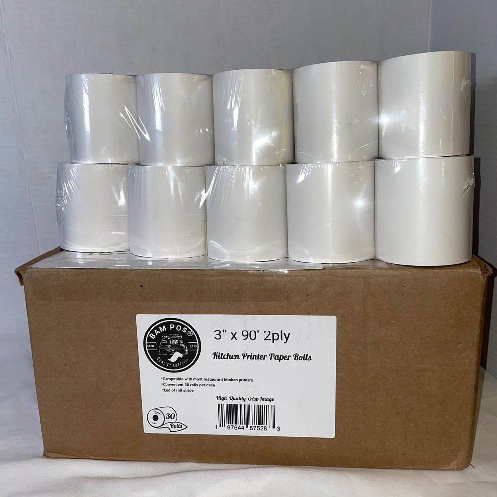 Two Ply Carbonless Rolls Easy Install Clear Crisp Copies White Canary 30 Rolls