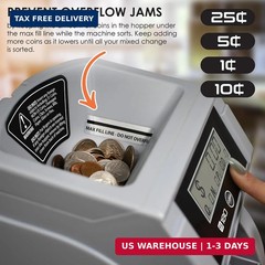Nadex S180 Digital Coin Sorter and Counter – Displays Total and Denomination Val