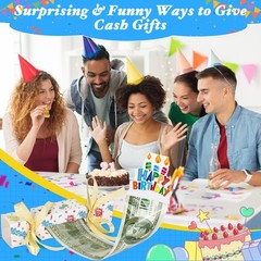 XANGNIER 4pcs Birthday Surprise Money Pull Pouch with 2 Digital Stickers,Cash…