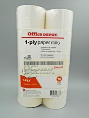 Office Depot 1~Ply Paper Rolls 1 3/4 In X 128 Ft 10 Count New Surplus!