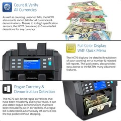 ZZap NC70 Mixed Denomination Bill Counter/2 Pocket Sorter/Counterfeit Detecto…
