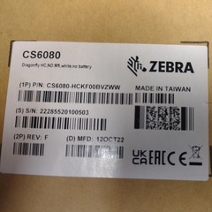 Zebra CS6080-HCKF00BVZWW CS60-HC 2D-Imager Handheld Barcode Scanner. No Battery
