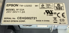 Epson TM-U325D M133A Dot Matrix Receipt Printer w/ Auto Cutter, Ribbon No PSU
