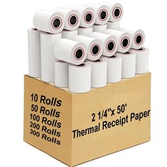 Coopaty 2 1/4″ x 50′ Thermal Receipt Paper Rolls, Cash Register/POS Roll, The…