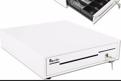 14″ White Cash Register Drawer for POS Machine with 4 Bill 5 Coin Fully Removabl