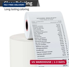 3-1/8 x 230ft Thermal Receipt Paper Rolls, Cash Register Paper Rolls, Thermal Pa