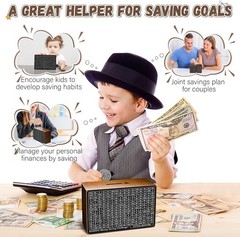 Wooden Money Saving Box, Cash Vault Savings Box for $10000 $5000 $3000 $1000 …