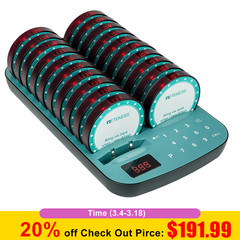 Retekess TD167A AM Restaurant Pager Calling System Guest Queuing 20 Buzzer Cafes