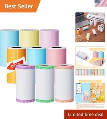 9 Rolls of Thermal Printer Paper Just 3 Rolls of Adhesive 57 x 30 mm Mini Pri…