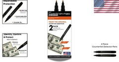 Money Loss Prevention Tester – 2 Pack Counterfeit Bills Detector Pens, USA Made