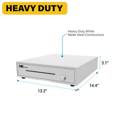 13″ Heavy Duty POS Cash Drawer 4Bill/5Coin, Removable Coin Compartment, 24V, RJ1