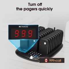 TD175P Pagers for Restaurants, Restaurant Pager System Buzzers, Set with Vibrati