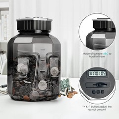 Digital Coin Counting Piggy Bank X-Large 2.4L Capacity with LCD Counter Jar