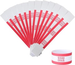 100 ABA Standard Red Self-Adhesive Currency Straps for Efficient Bill Organiz…