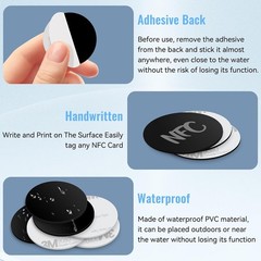 NFC Tags for Smart Solutions – 30 Pcs Round Black NTAG215 Stickers with Adhesive