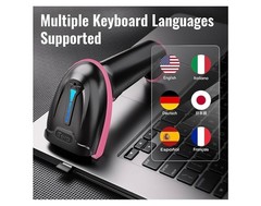 Tera Barcode Scanner Wireless 1D Laser Cordless Barcode Reader 5100 Pink