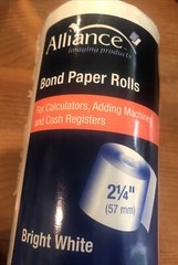 Alliance Bond Paper Rolls 3 Rolls 2.25 X 140′ For Cash Registers Adding Machines
