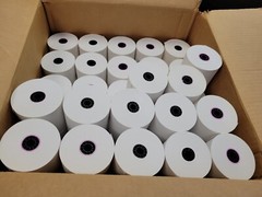 3″ x 190′ Bond Printer Receipt Paper Rolls, 38 Rolls partial case