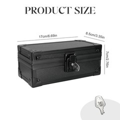 Black Lockable Money Box, Aluminium Alloy Cash Box with Coin Tray, Currency O…