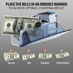 DETECK DT5S Portable Money Counter Machine with Counterfeit Light Grey