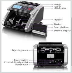 New AL1000 Money Counter Machine w/Value Counting, Support Dollar & Euro, UV, M