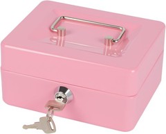 Small Cash Box with Money Tray and Lock, Metal Cash Lock Box with Key, Petty …
