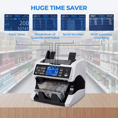 AL-920 Mixed Denomination 2 CIS Authenticating Coin Counting Machine UV/IR/MG/MT