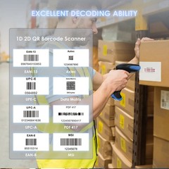 2D Bluetooth Barcode Scanner Wireless, 2500mAh Handheld Cordless USB Wired QR…