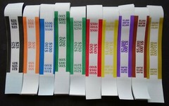 500 Mixed $25 to $10,000 Cash Money Self-Sealing Straps Currency Bands