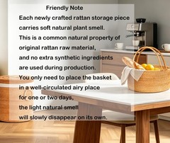 Lalasun Handwoven Rattan Storage Basket Handles Natural Wicker Decorative