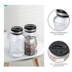 Large Digital Coin Counting Bank 1.8L LCD Coin Jar US Coins Silver