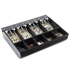 Volcora Cash Drawer Tray – 11.7 x 10.3 x 2.3 Inch Cash Register Insert – 4 Bi…
