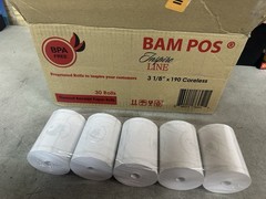 NEW BAM POS Preprinted Rolls – Thermal Receipt Paper Rolls 30 Rolls 3-1/8” X 190