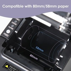Thermal Receipt Printer 80mm POS Label Printer Serial USB Network Interface