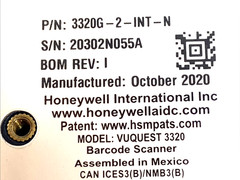 Honeywell 3320G-2-INT-N Vuquest 2D Area-Imaging Barcode Scanner, Black