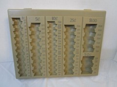 Nadex Coin Handling Sorting Tray With Cover Tan Plastic Coin Enthusiast Dad Gift
