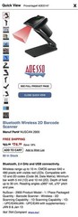 Adesso NuScan NuScan 2900 Bluetooth & USB Barcode Scanner Stand