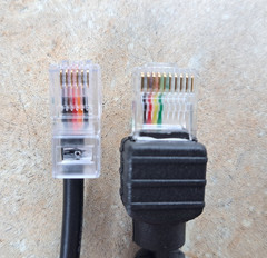 NCR 1639-K231 6-pin Coiled Scanner Serial Cable for Symbol Cyclone RJ50 10-pin