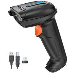 Tera Barcode Scanner Wireless Versatile 2-in-1 (2.4Ghz 1D Black, Black