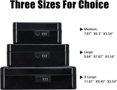 Elegant X-Large Metal Cash Box with Combination Lock – Secure & Portable