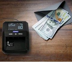 Máquina portatil detector billetes Falsificados USD/EUR/GBP/MXN pantalla LCD