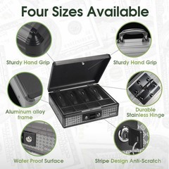 Cash with Lock, Money with Key Lock & Removable Coin Tray 13.5 * 4.31 * 11.4i…